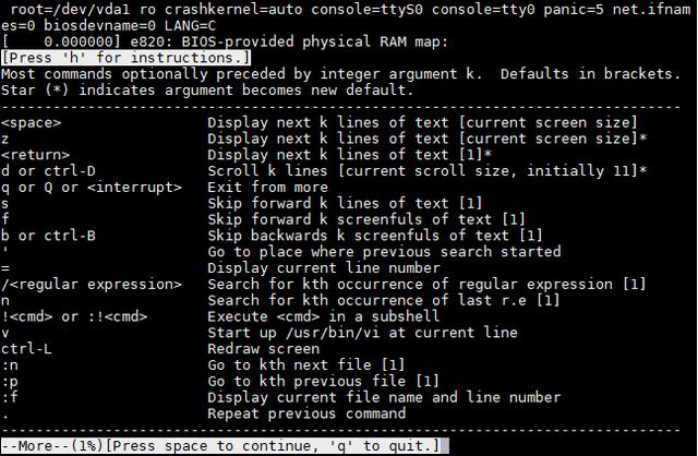 Linux下more命令高级用法