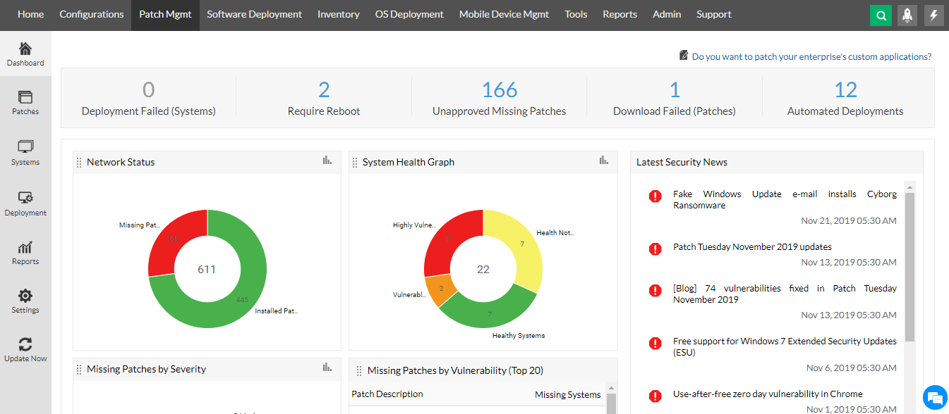 windows 补丁管理 ManageEngine Endpoint Central
