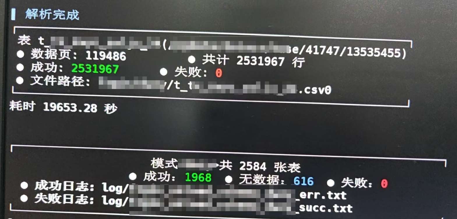 其中一个模式的解析结果